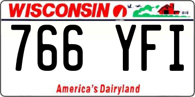 WI license plate 766YFI