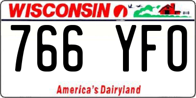 WI license plate 766YFO
