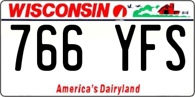 WI license plate 766YFS