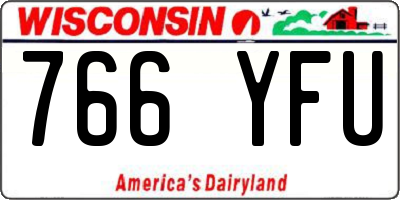 WI license plate 766YFU