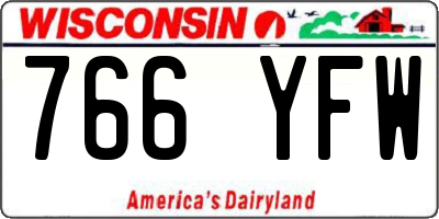 WI license plate 766YFW