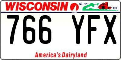 WI license plate 766YFX