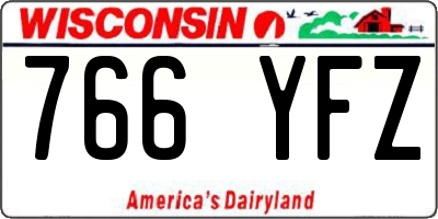 WI license plate 766YFZ