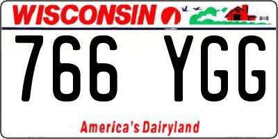 WI license plate 766YGG