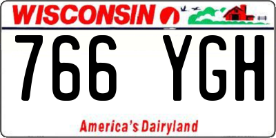 WI license plate 766YGH