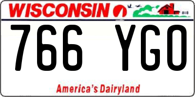 WI license plate 766YGO