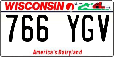 WI license plate 766YGV