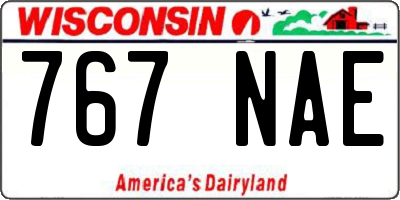 WI license plate 767NAE