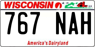 WI license plate 767NAH