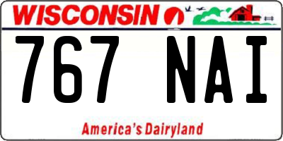 WI license plate 767NAI