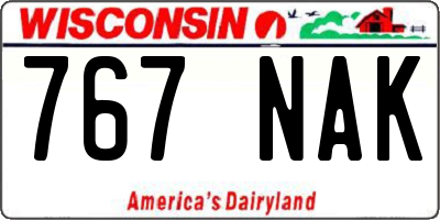 WI license plate 767NAK