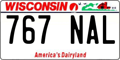 WI license plate 767NAL