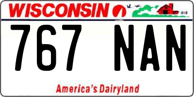 WI license plate 767NAN