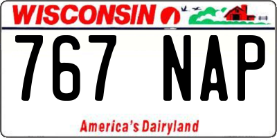 WI license plate 767NAP