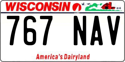 WI license plate 767NAV