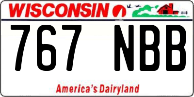 WI license plate 767NBB