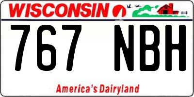 WI license plate 767NBH