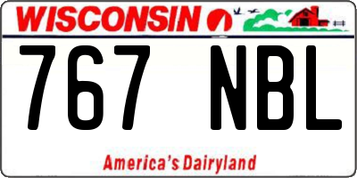 WI license plate 767NBL