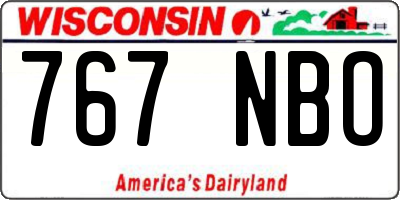 WI license plate 767NBO