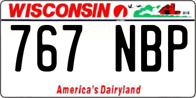 WI license plate 767NBP
