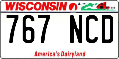 WI license plate 767NCD