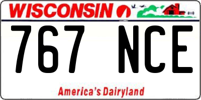 WI license plate 767NCE