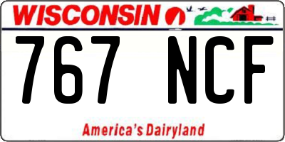 WI license plate 767NCF