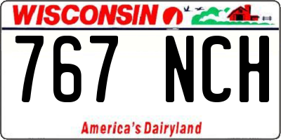 WI license plate 767NCH