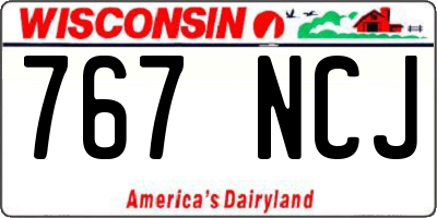 WI license plate 767NCJ