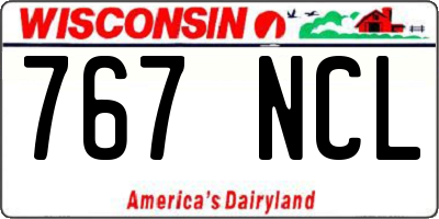 WI license plate 767NCL