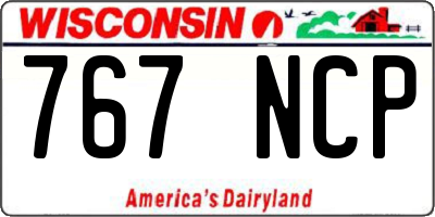 WI license plate 767NCP