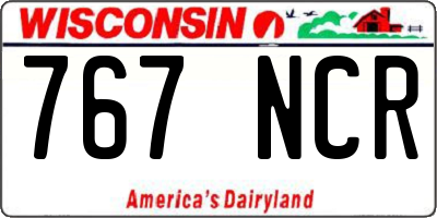 WI license plate 767NCR