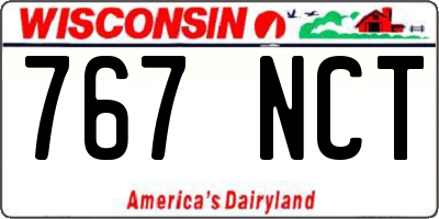 WI license plate 767NCT