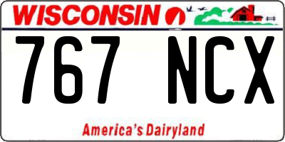 WI license plate 767NCX