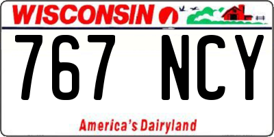 WI license plate 767NCY