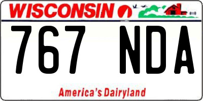 WI license plate 767NDA