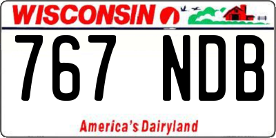 WI license plate 767NDB