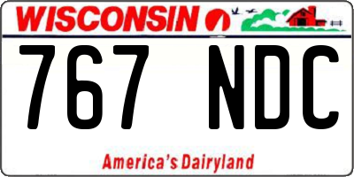 WI license plate 767NDC