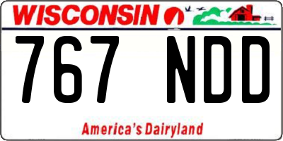 WI license plate 767NDD