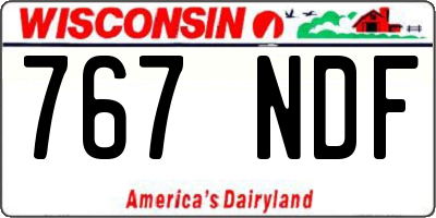 WI license plate 767NDF