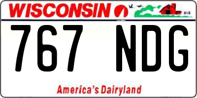 WI license plate 767NDG