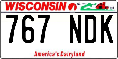 WI license plate 767NDK
