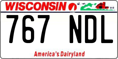 WI license plate 767NDL