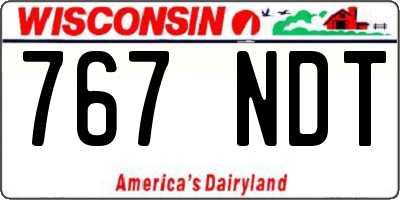 WI license plate 767NDT