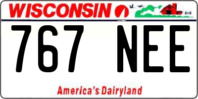 WI license plate 767NEE