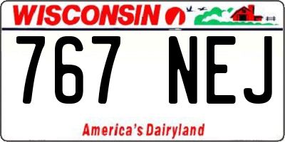 WI license plate 767NEJ