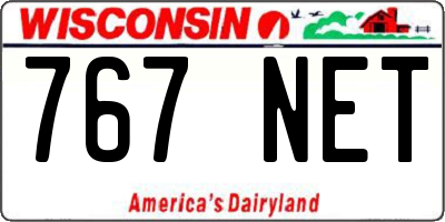 WI license plate 767NET