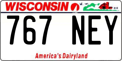 WI license plate 767NEY