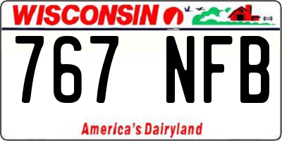 WI license plate 767NFB