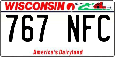 WI license plate 767NFC